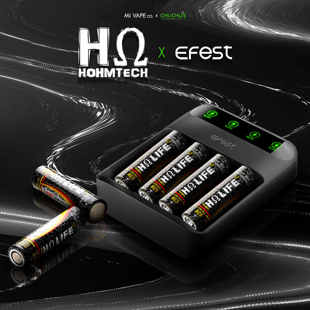 Mi vape co - efest charger and hohmtech battery product Banner