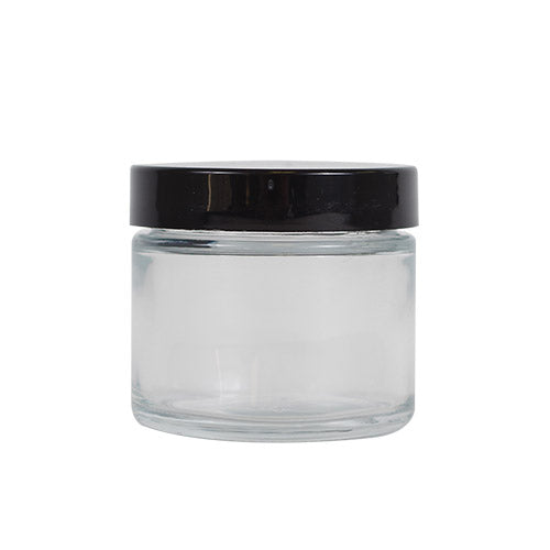 2oz Glass Jar w/ Black Lid - MI VAPE CO 