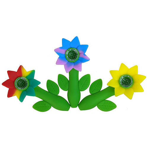 4.5" Silicone Assorted Sunflower Spoon Hand Pipe