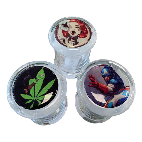Pop Top Glass Jar - Assorted Designs - MI VAPE CO 