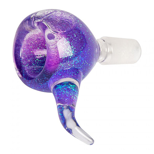 Red Eye Glass - 14mm Sparkle Liquid Pull-Out Flower Bowl - MI VAPE CO 