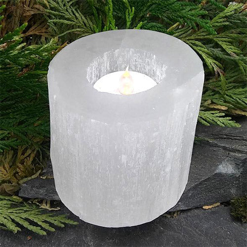 Best Crystals - Selenite Candle Holder - MI VAPE CO 